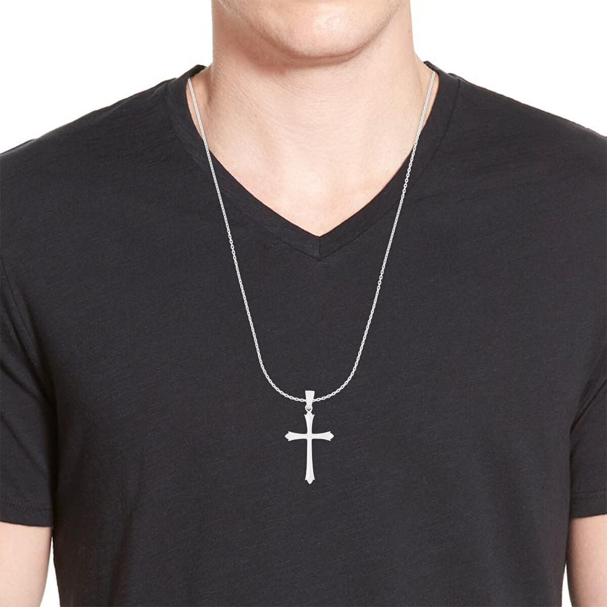 Men's Silver Cross Locket