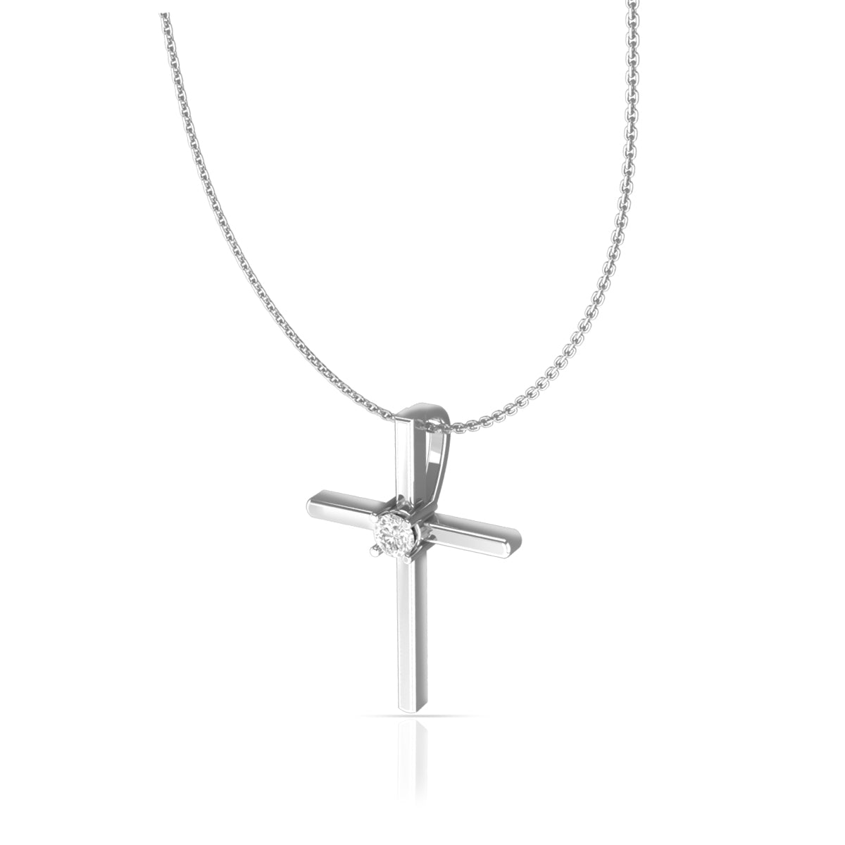 Men's Sleek Silver Cross Locket