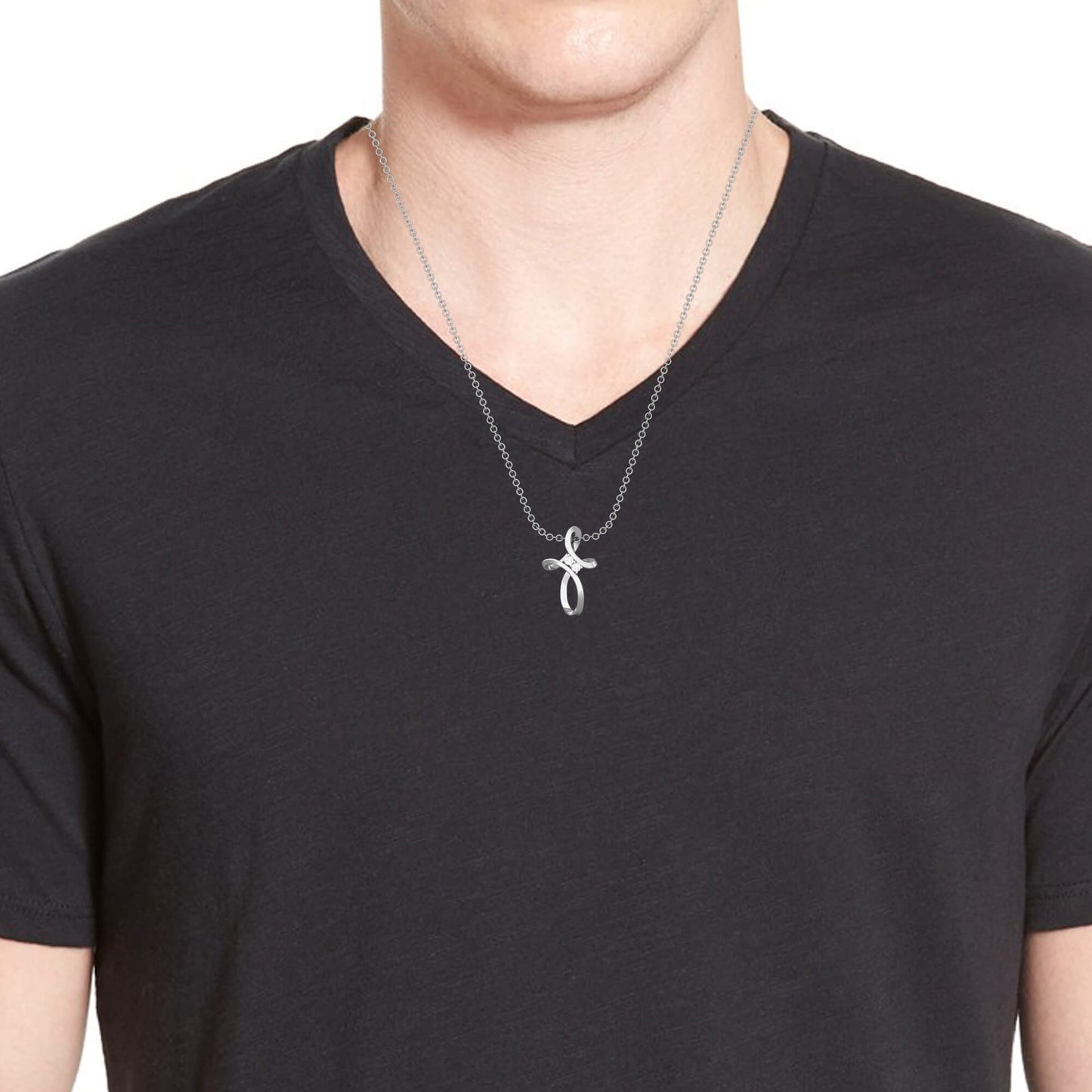 Men's Stylish Silver Cross Locket