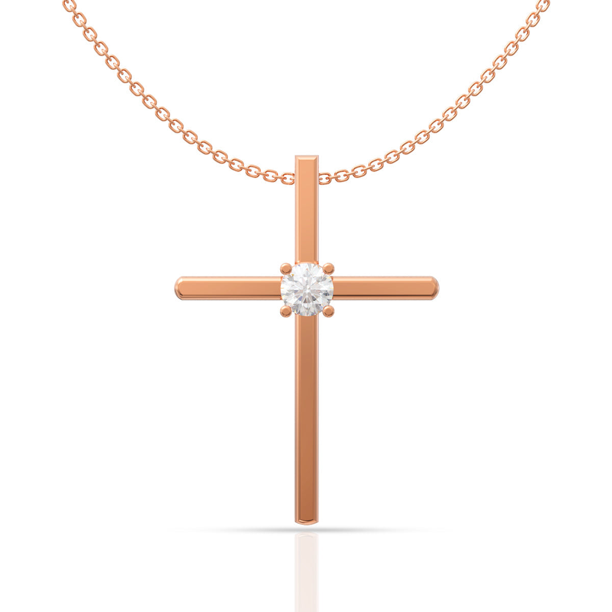 Sterling Silver Holy Cross Rose Pendant