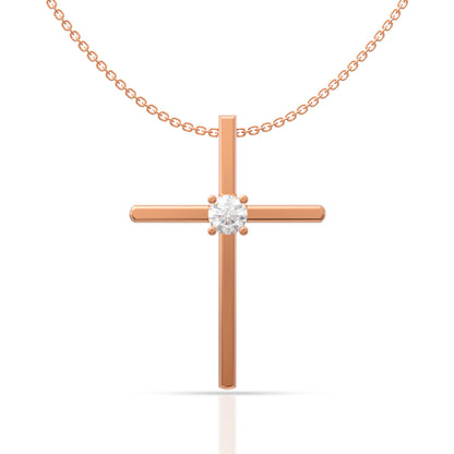 Sterling Silver Holy Cross Rose Pendant