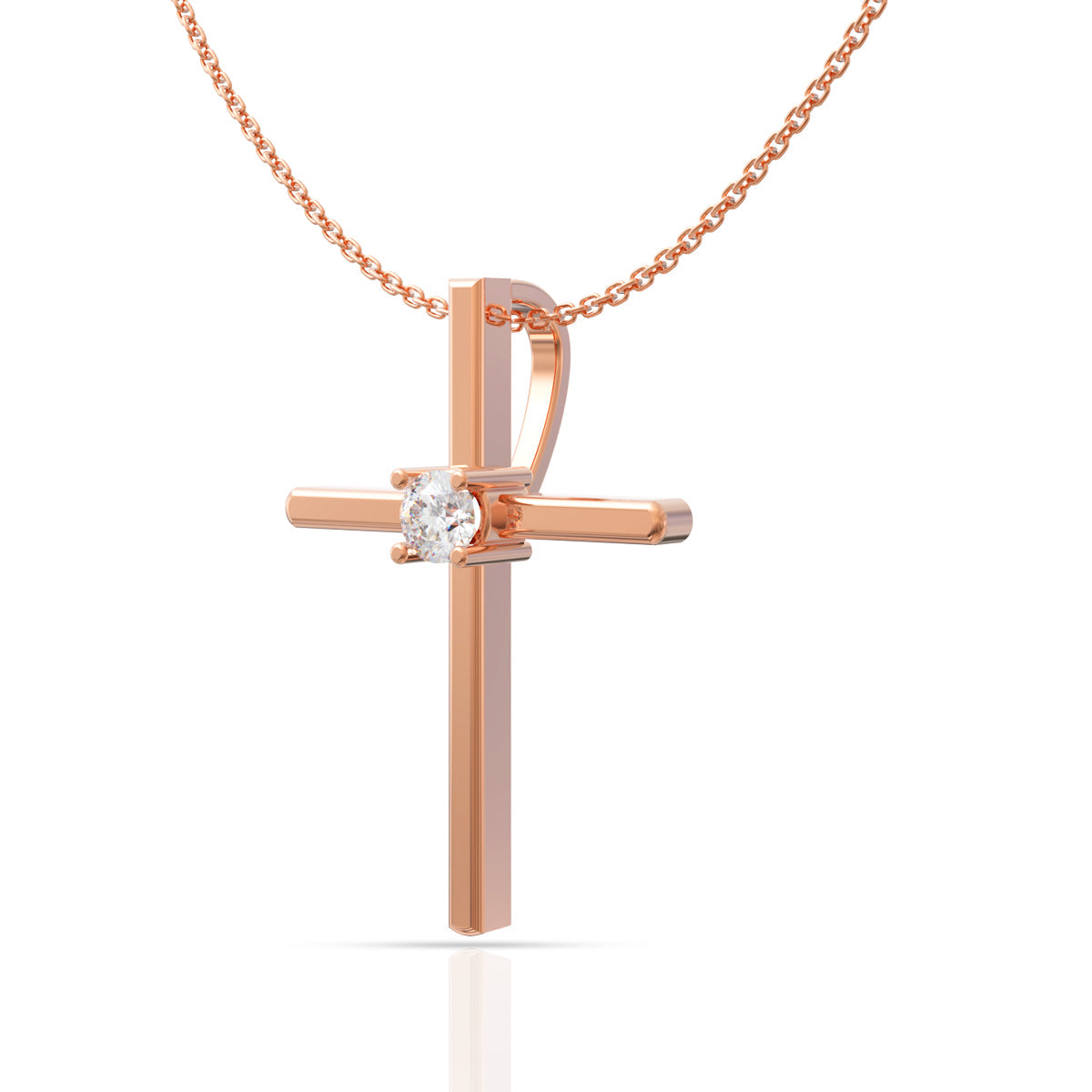Sterling Silver Holy Cross Rose Pendant