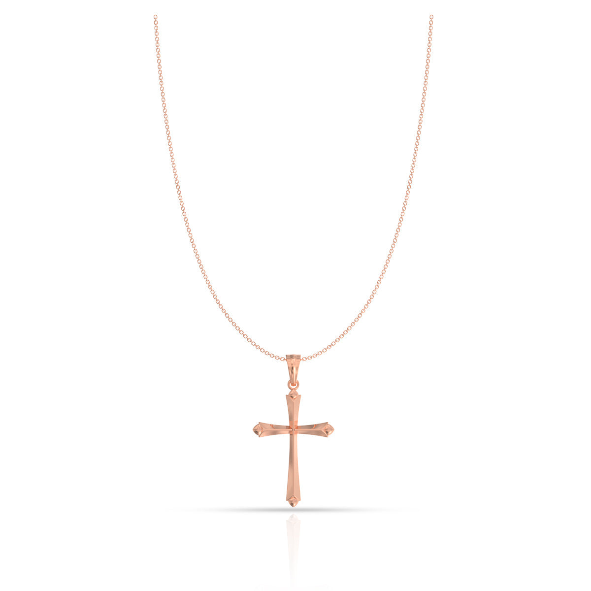 Pure Elegance Sterling Silver Holy Cross Rose Pendant