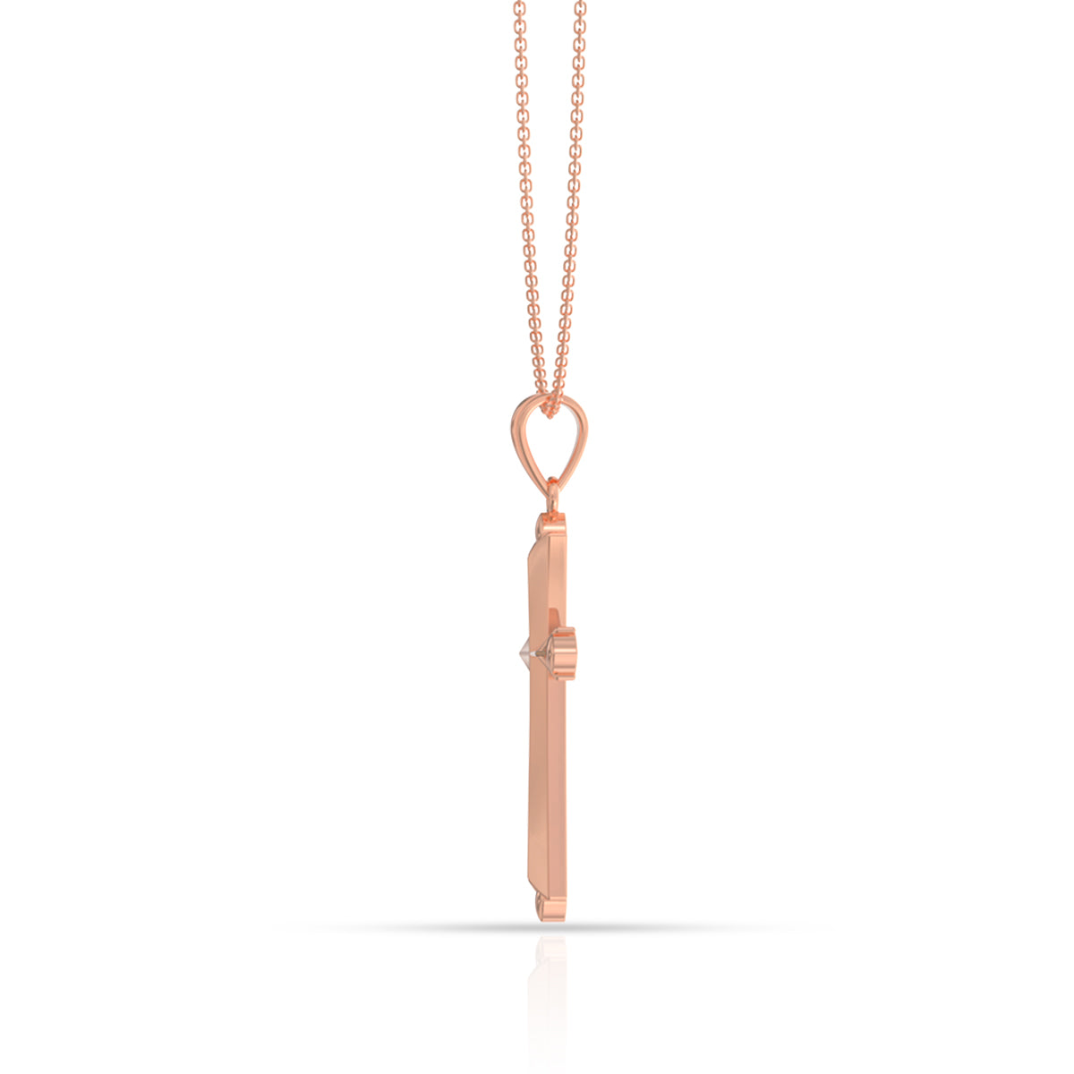 Pure Elegance Sterling Silver Holy Cross Rose Pendant
