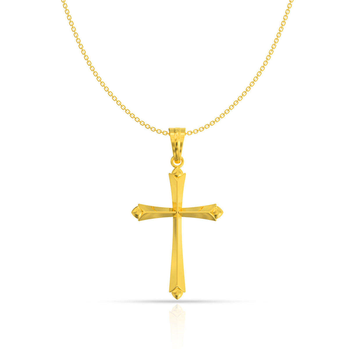 Elegant Sterling Silver Holy Cross Yellow Gold Pendant
