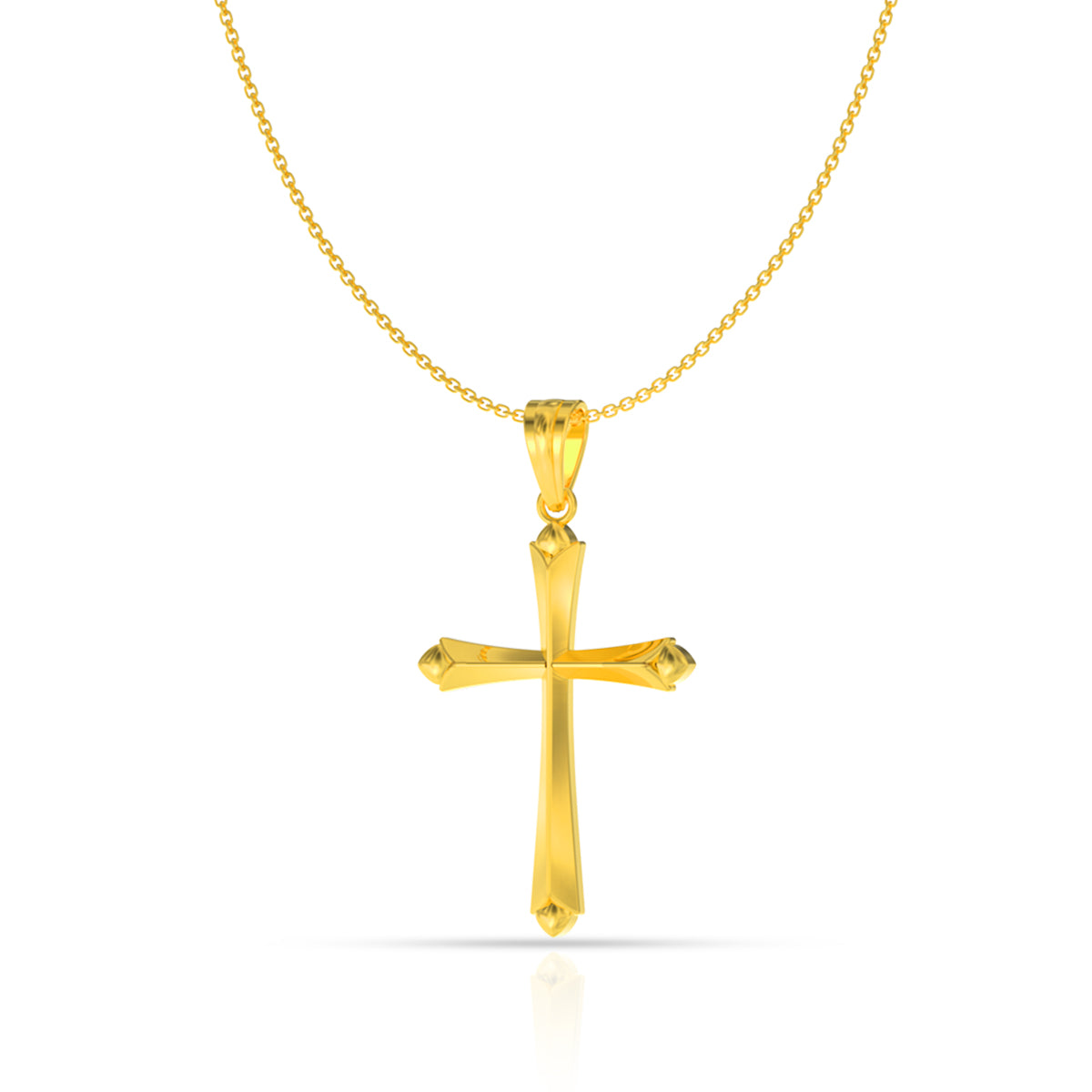 Elegant Sterling Silver Holy Cross Yellow Gold Pendant