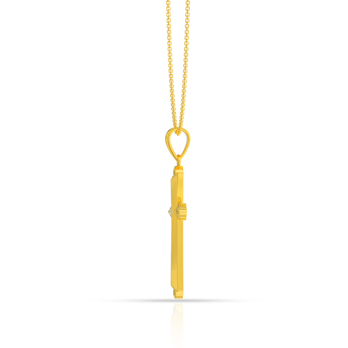 Elegant Sterling Silver Holy Cross Yellow Gold Pendant