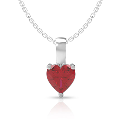 Elegant Red Heart 925 Sterling Silver Locket