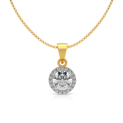 Stunning Gold Pendant with Diamond Halo