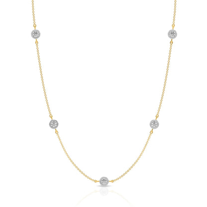 Sophisticated Gold Necklace with Diamond Accents