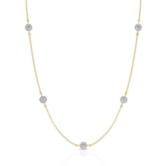 Sophisticated Gold Necklace with Diamond Accents