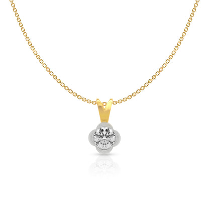 Charming Gold Necklace with Diamond Flower Pendant