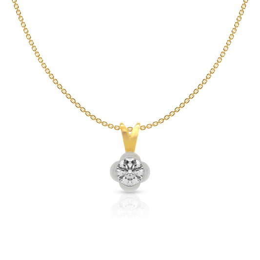 Charming Gold Necklace with Diamond Flower Pendant