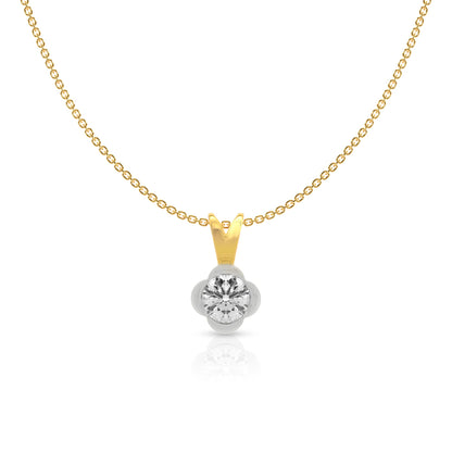 Charming Gold Necklace with Diamond Flower Pendant