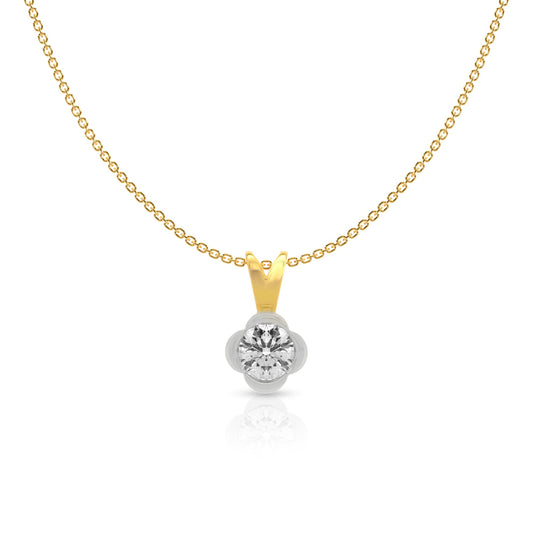 Charming Gold Necklace with Diamond Flower Pendant