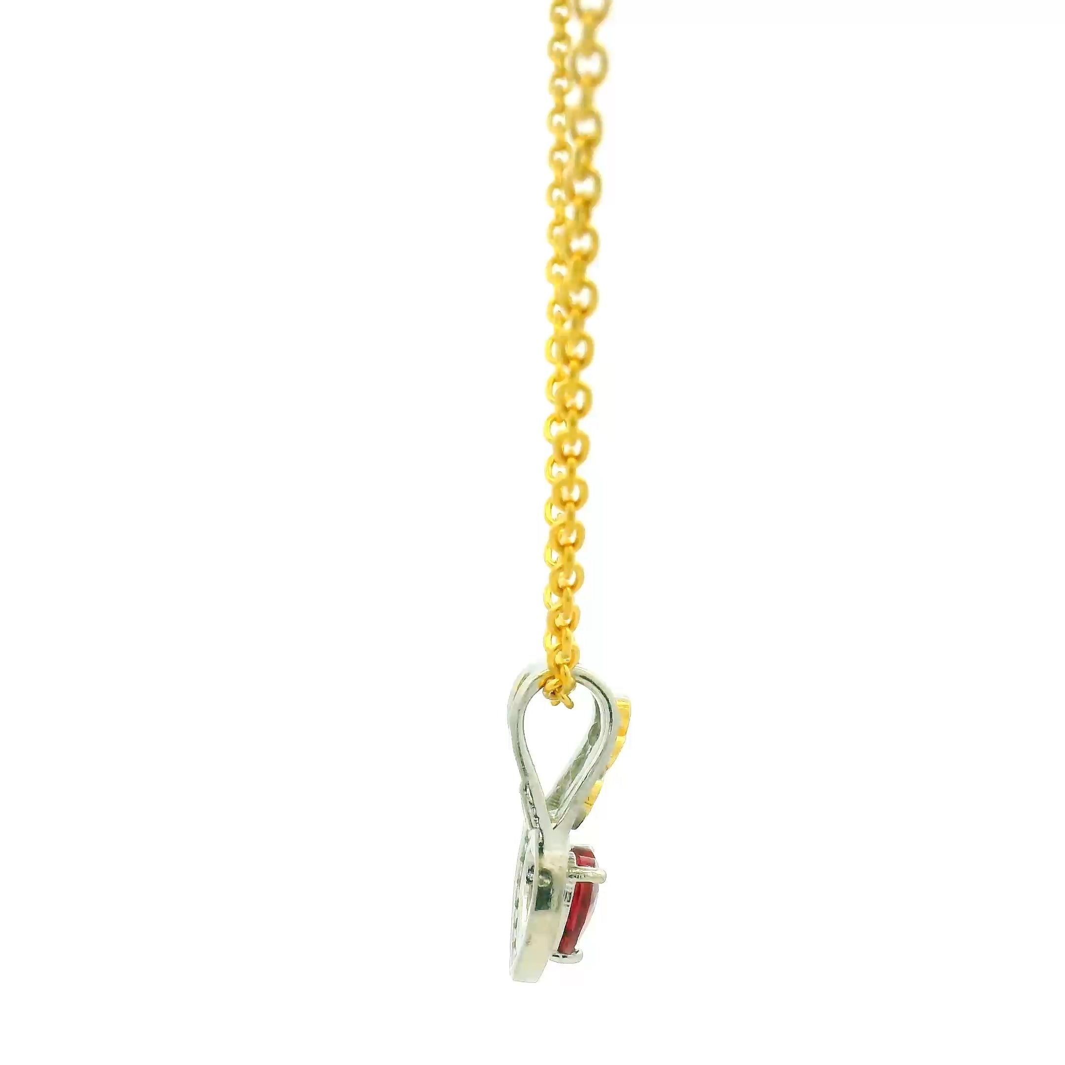 Three Hearts Ruby Charm Locket