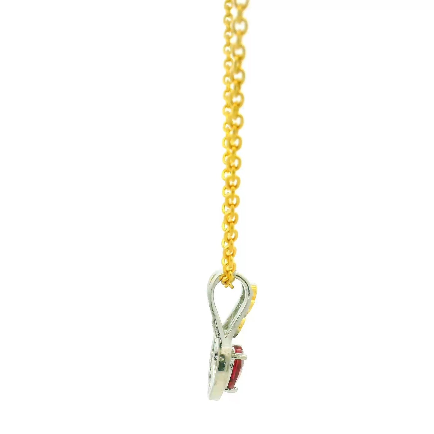 Three Hearts Ruby Charm Locket