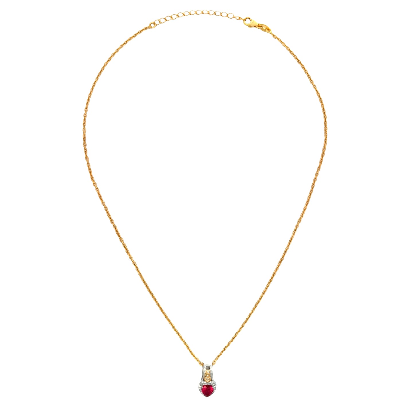 Three Hearts Ruby Charm Locket