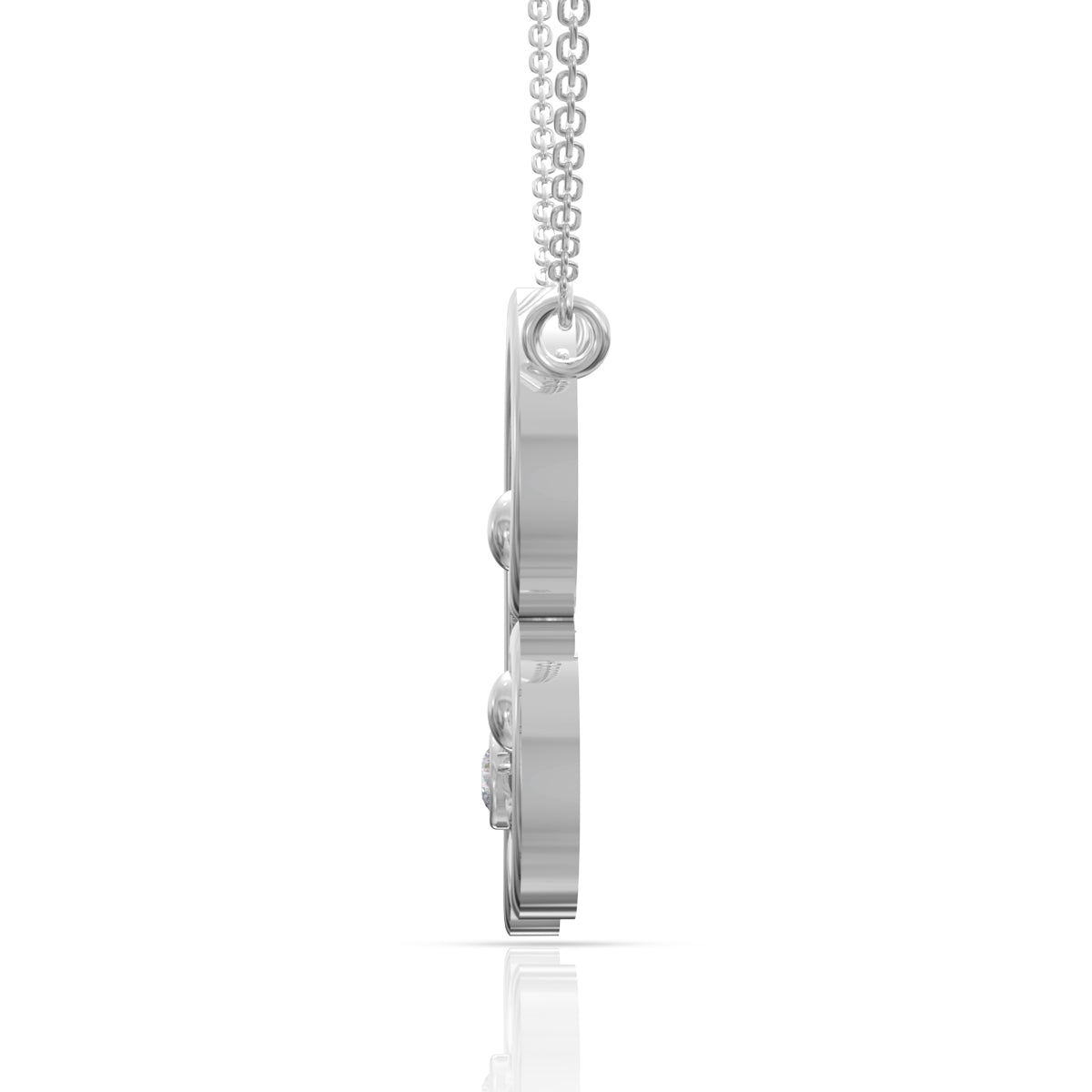 Gleaming Diamond Heart Pendant In Silver