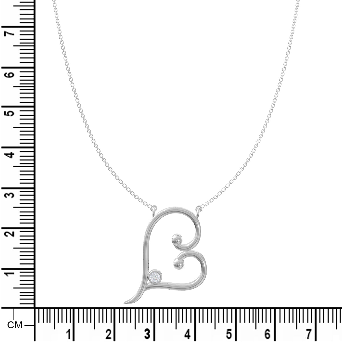 Gleaming Diamond Heart Pendant In Silver