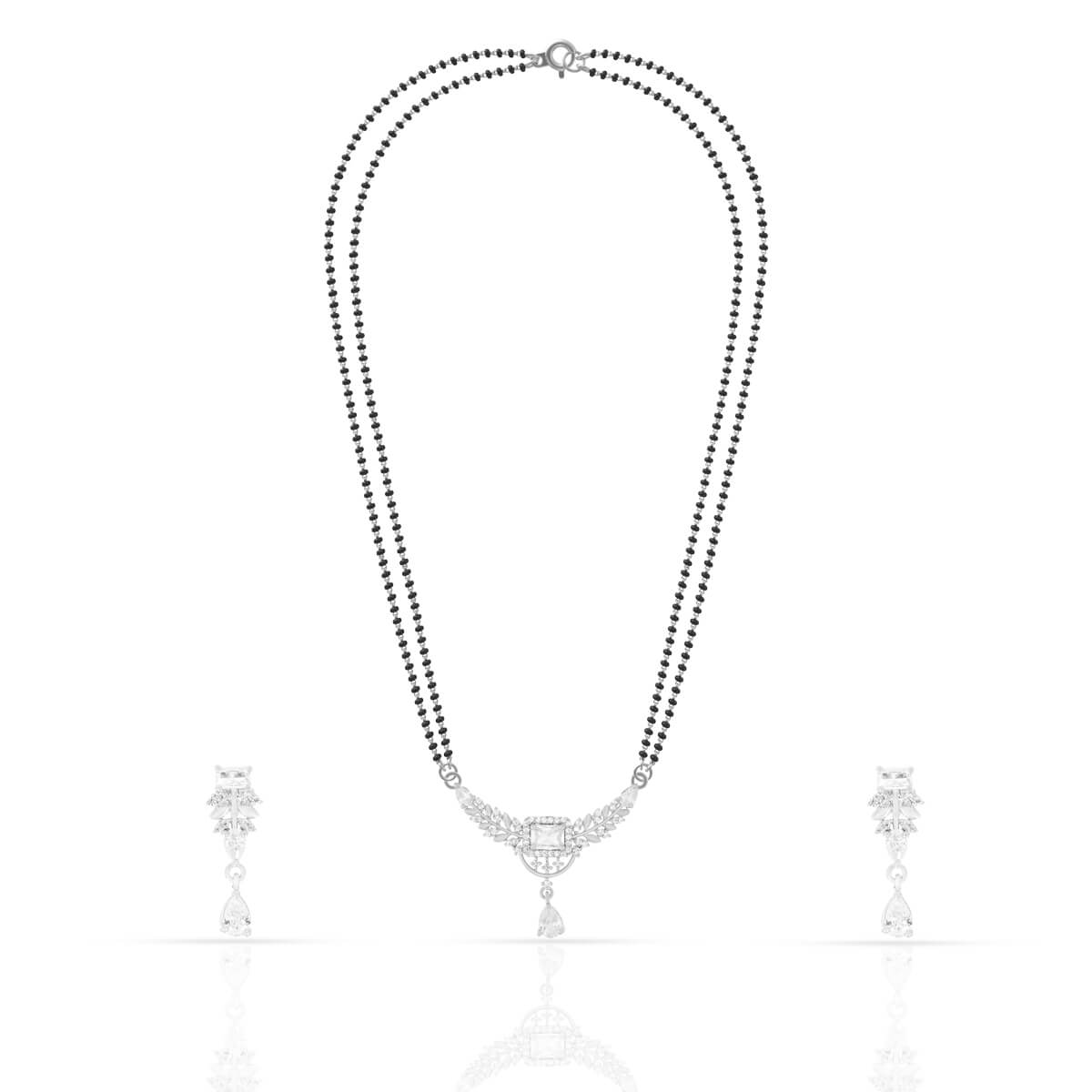 Silver Leafy Elegance Mangalsutra Set