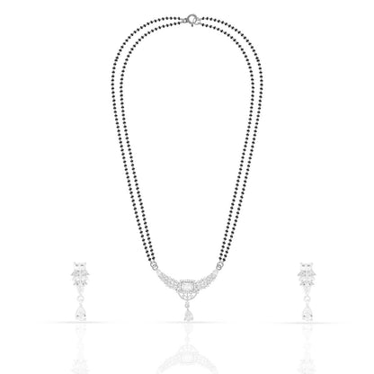 Silver Leafy Elegance Mangalsutra Set
