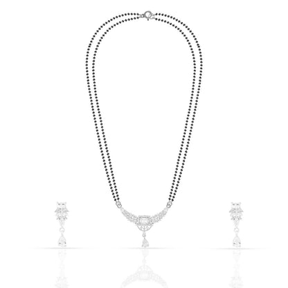 Silver Leafy Elegance Mangalsutra Set