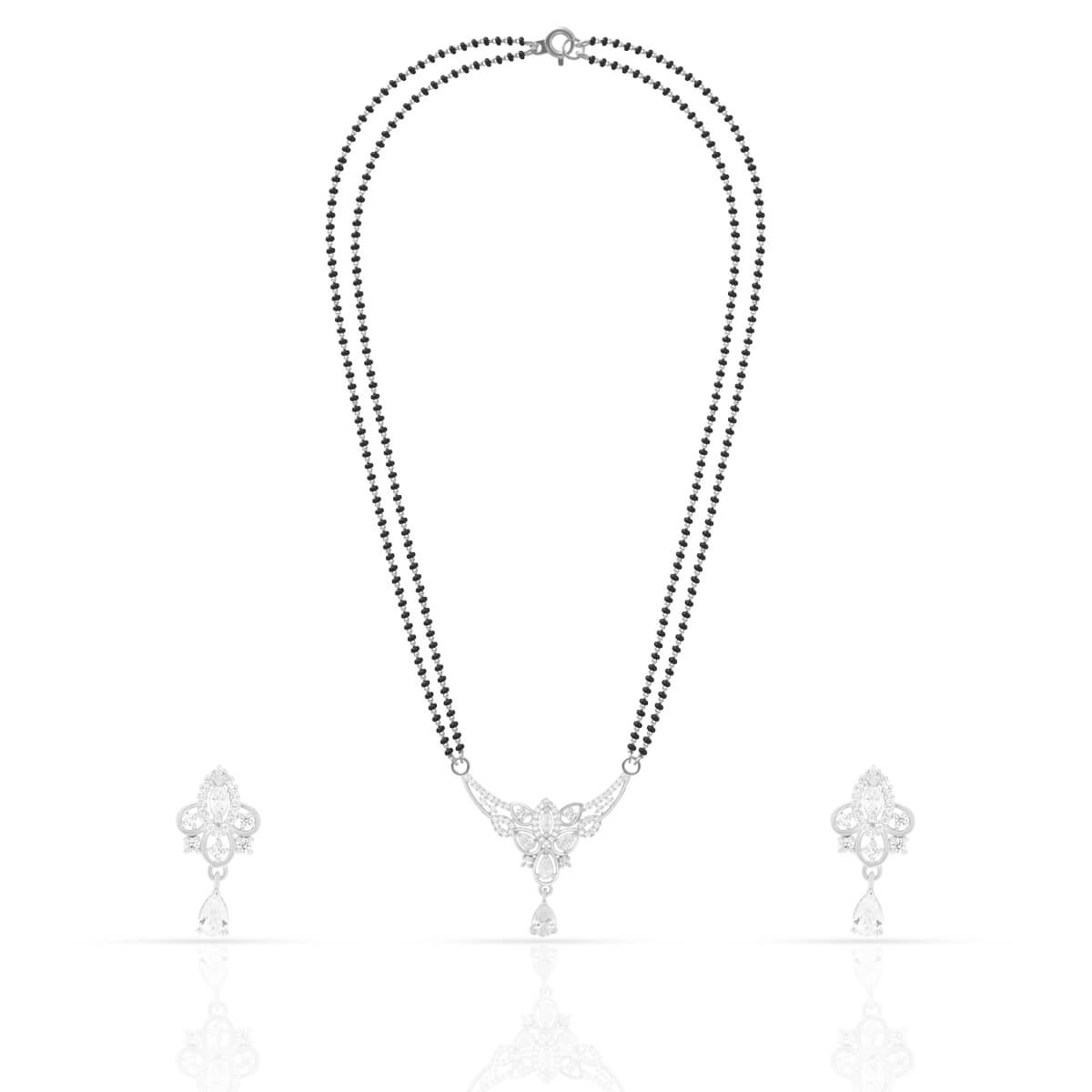 Silver Zircon Enticing Mangalsutra Set
