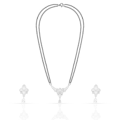 Silver Zircon Enticing Mangalsutra Set