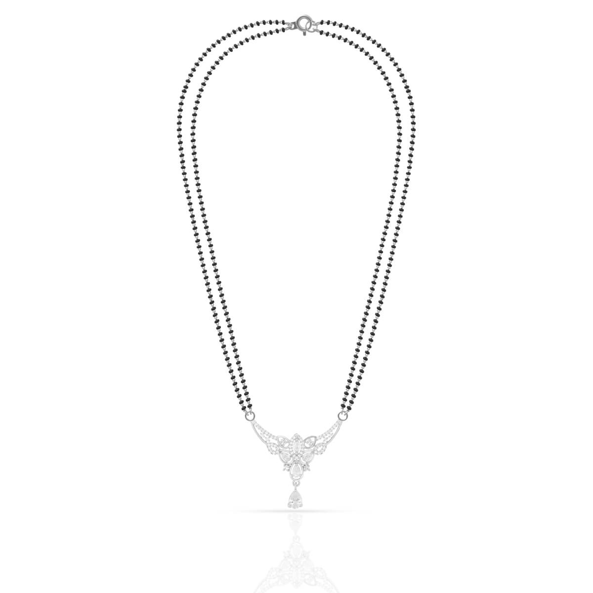 Silver Zircon Enticing Mangalsutra Set