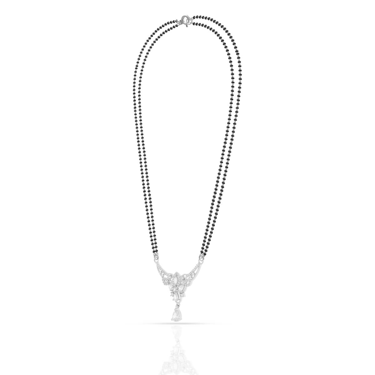 Silver Zircon Enticing Mangalsutra Set