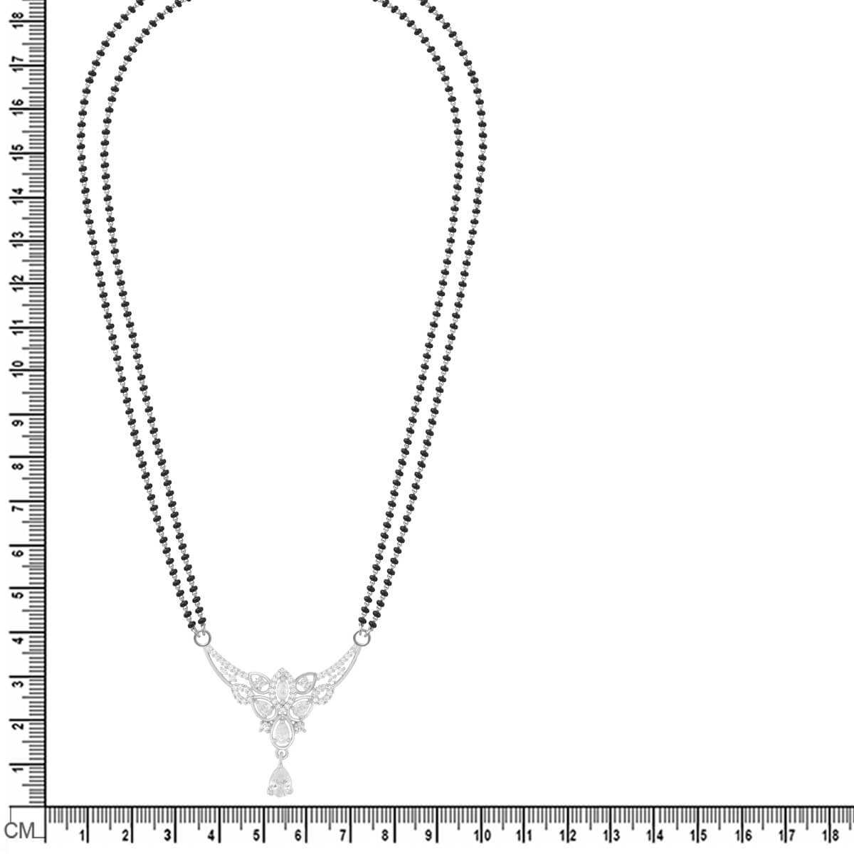 Silver Zircon Enticing Mangalsutra Set