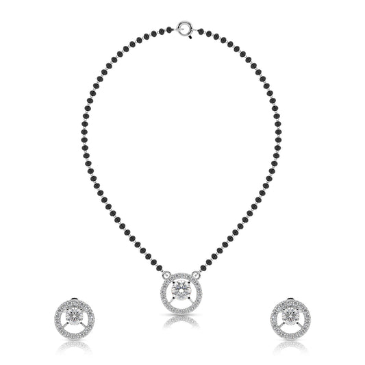 Diamond Mangalsutra Set with Earrings