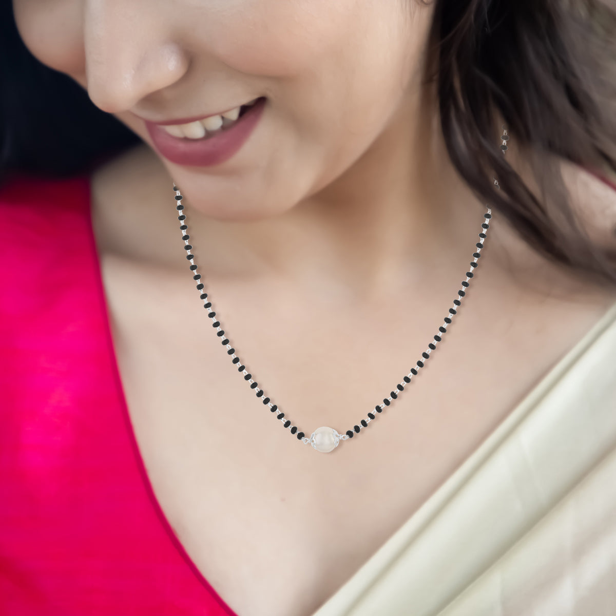 Classic Single Charm Black Bead Mangalsutra