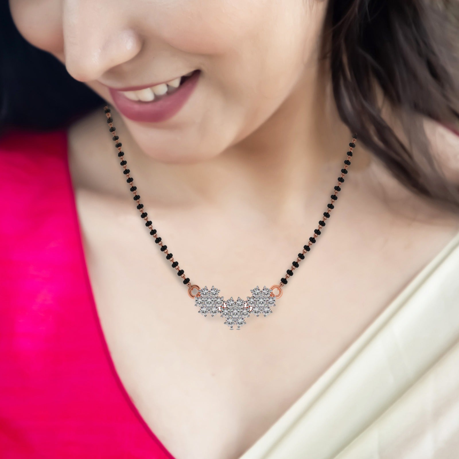 Floral Cluster Diamond Mangalsutra