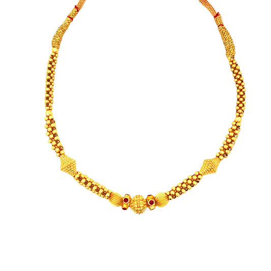 Classic Gold Plated Beaded Chain Necklace