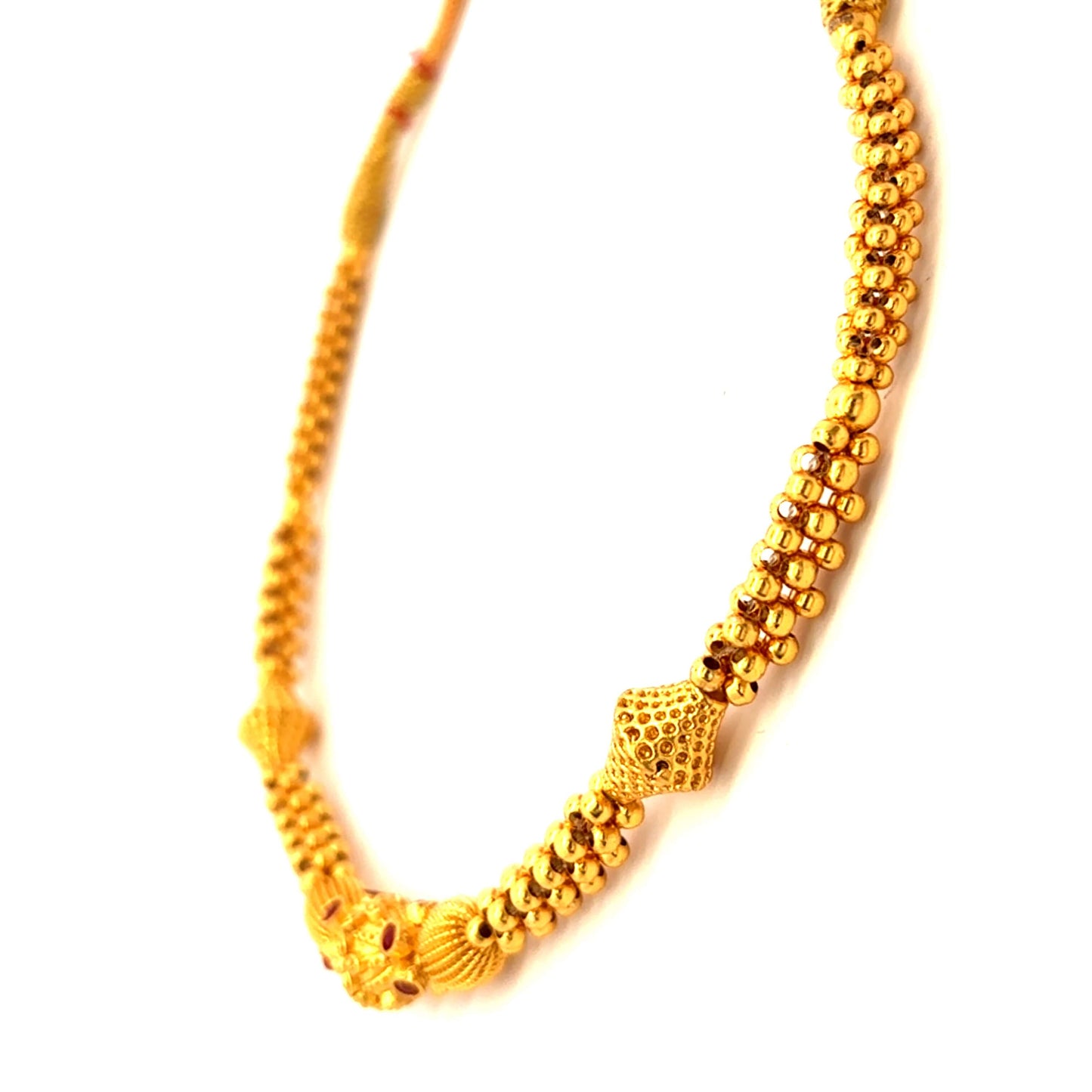 Classic Gold Plated Beaded Chain Necklace