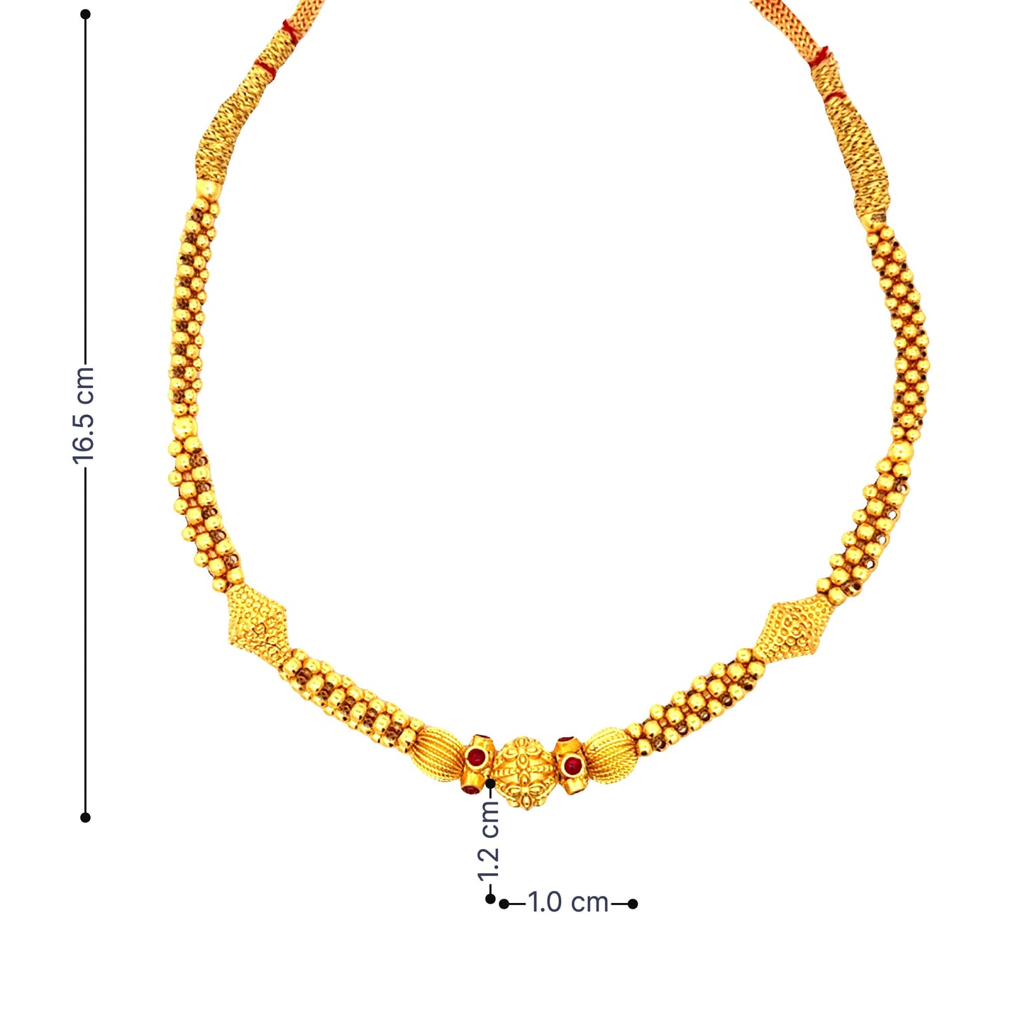 Classic Gold Plated Beaded Chain Necklace
