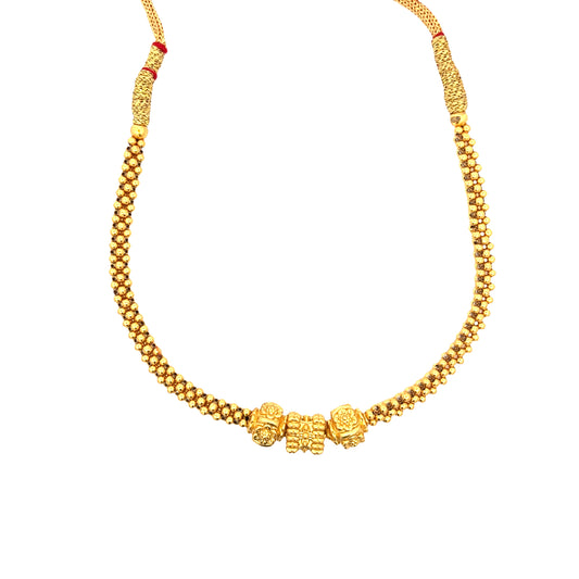 Classic Floral Bead Gold Plated Necklace