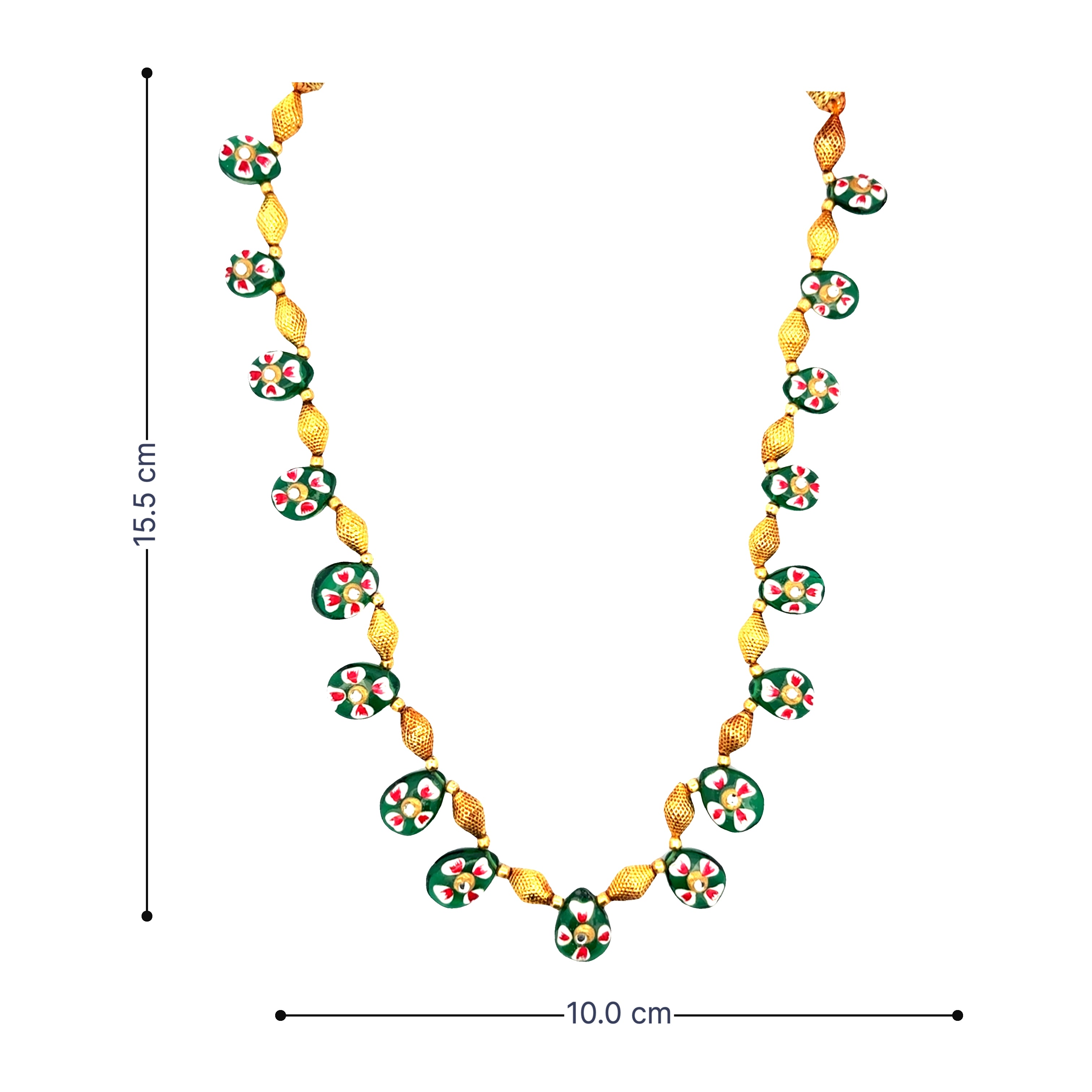 Green Floral Meenakari Necklace