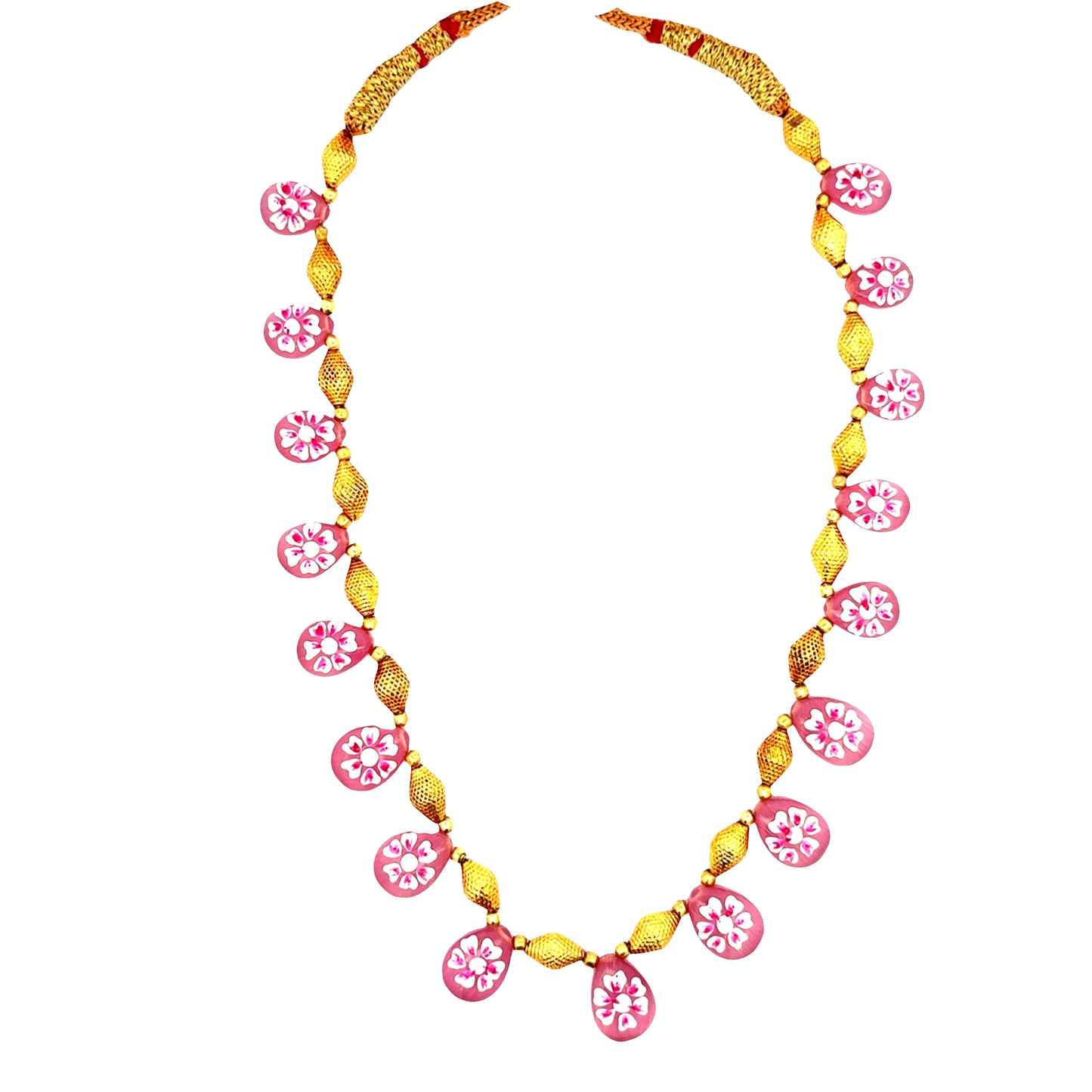 Pink Blossom Meenakari Necklace