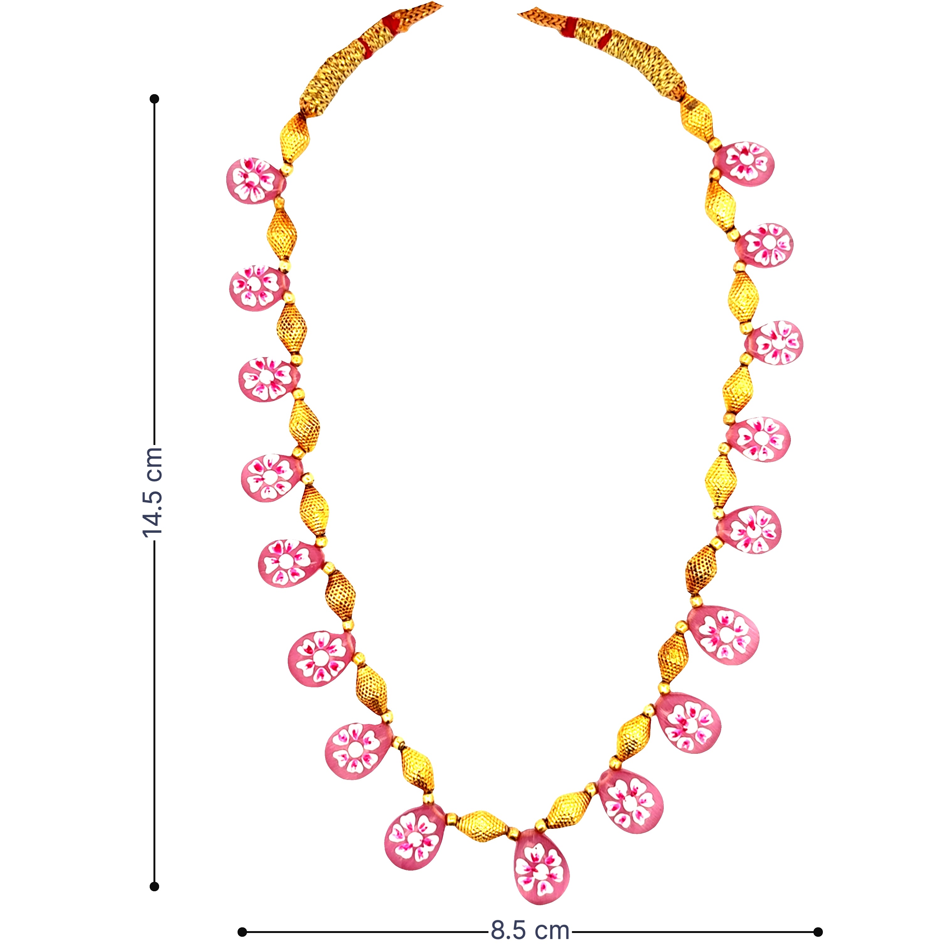 Pink Blossom Meenakari Necklace
