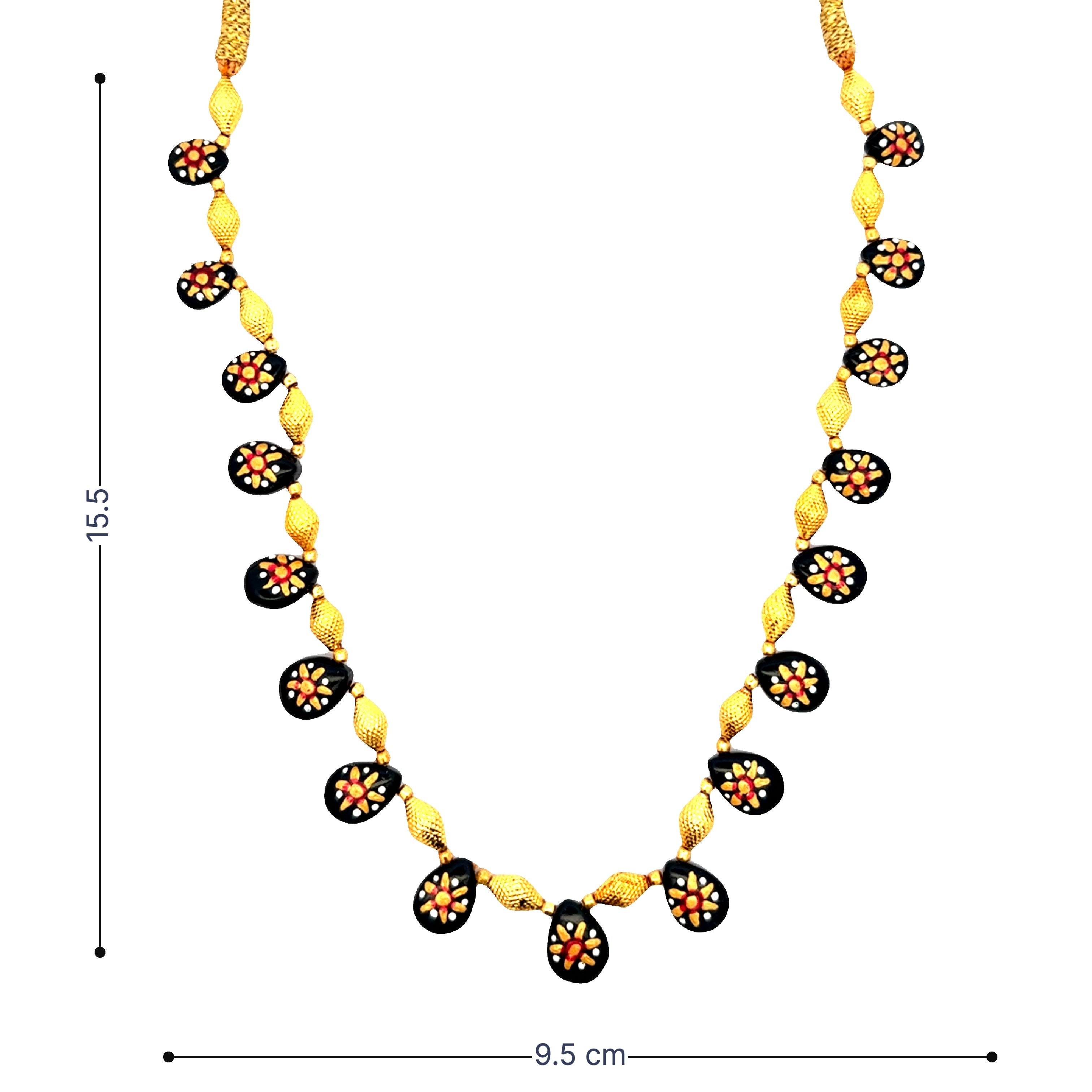 Black Blossom Meenakari Necklace