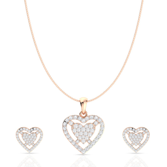 Silver Shiny Cupid Pendant Set