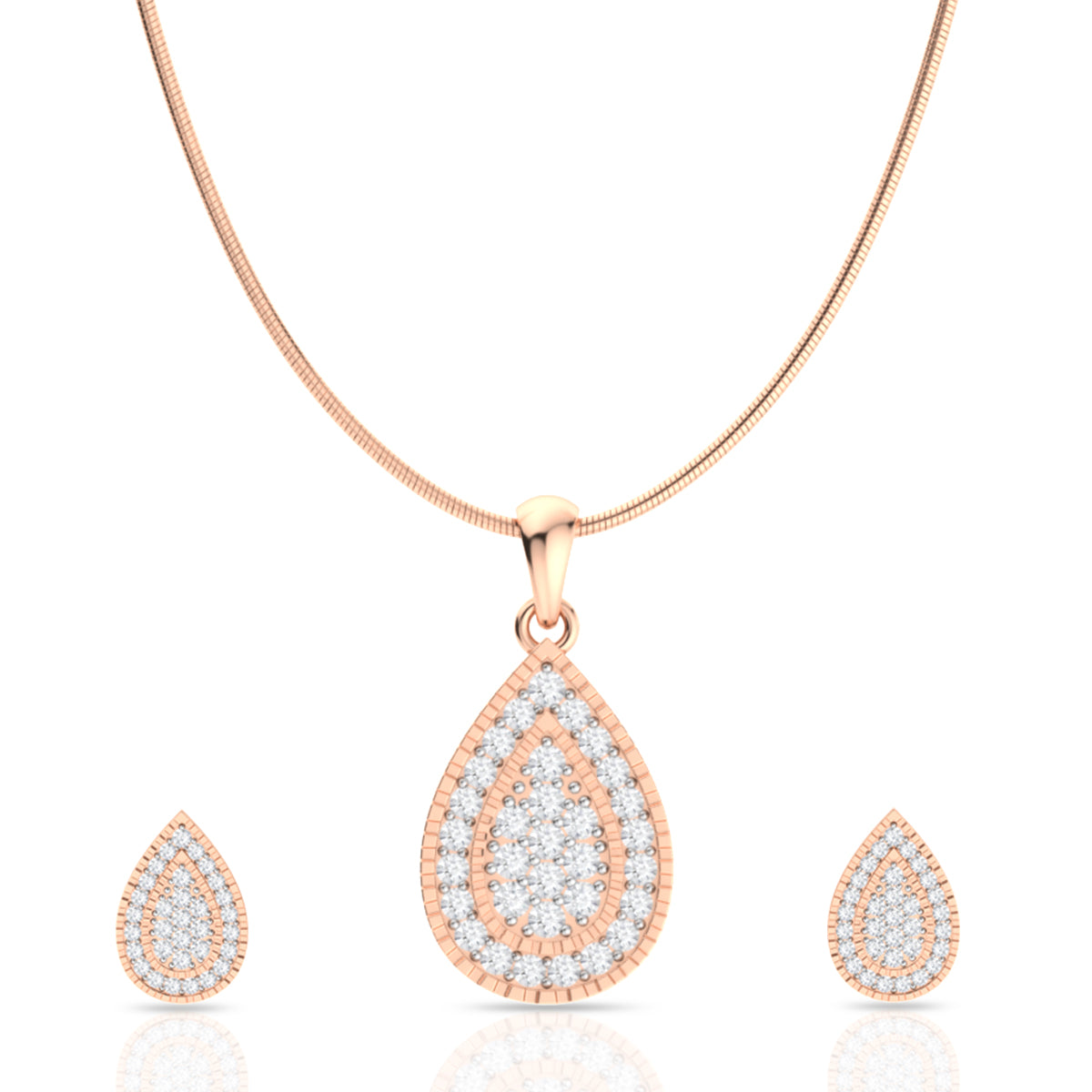 Refined Diamond Drop Silver Pendant