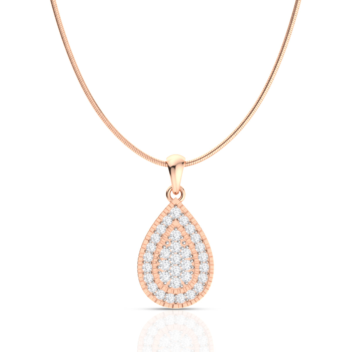 Refined Diamond Drop Silver Pendant