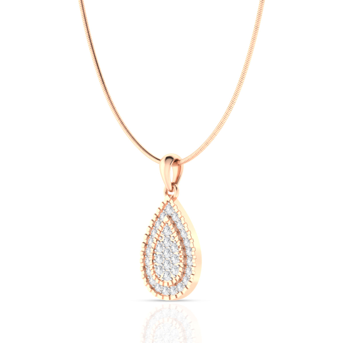 Refined Diamond Drop Silver Pendant