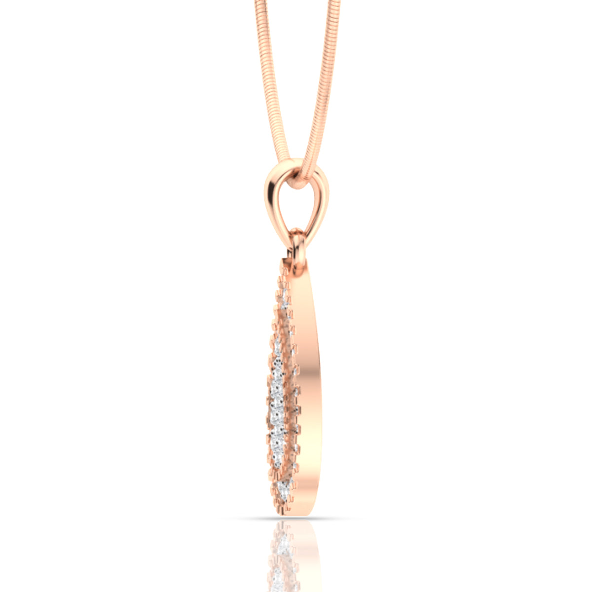 Refined Diamond Drop Silver Pendant