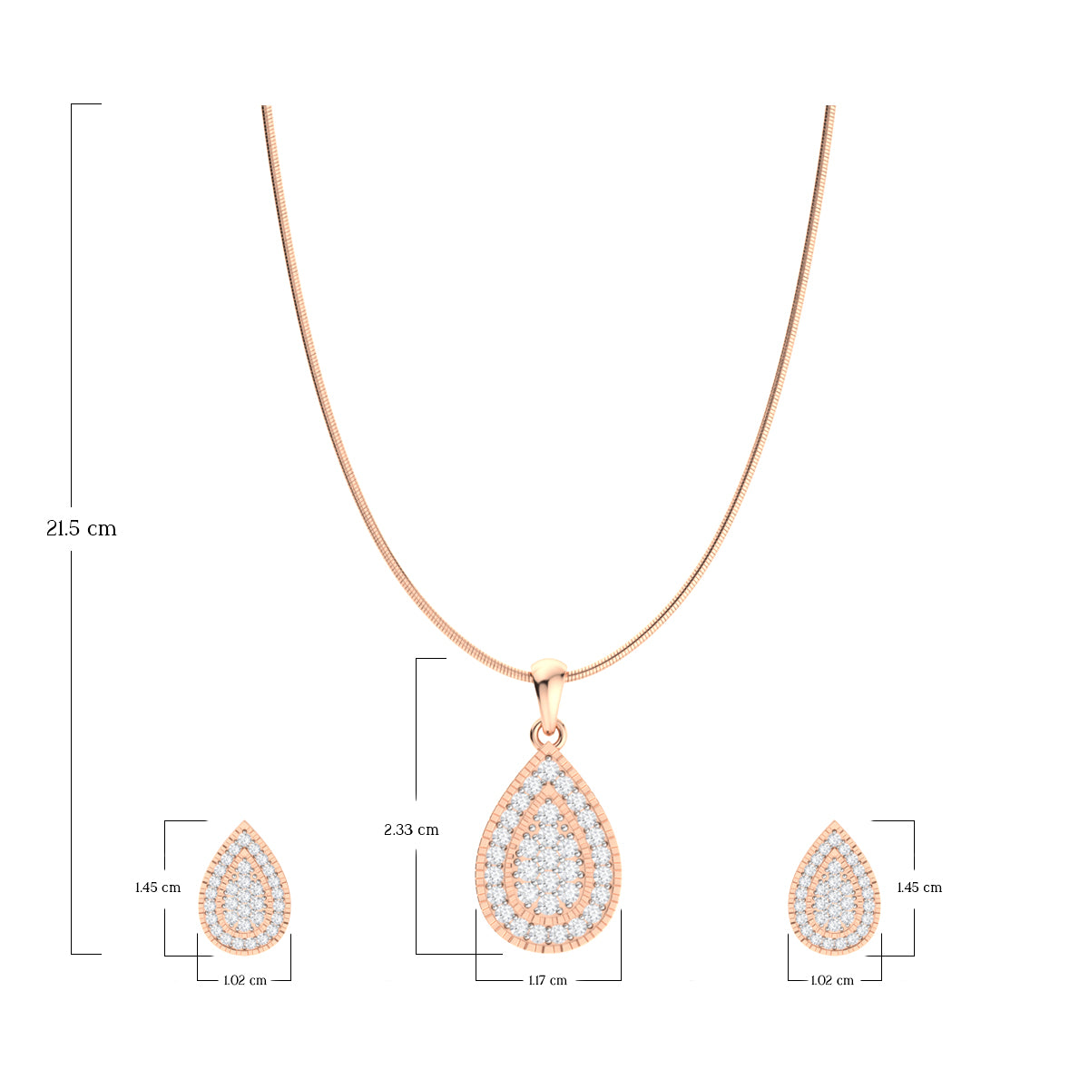Refined Diamond Drop Silver Pendant