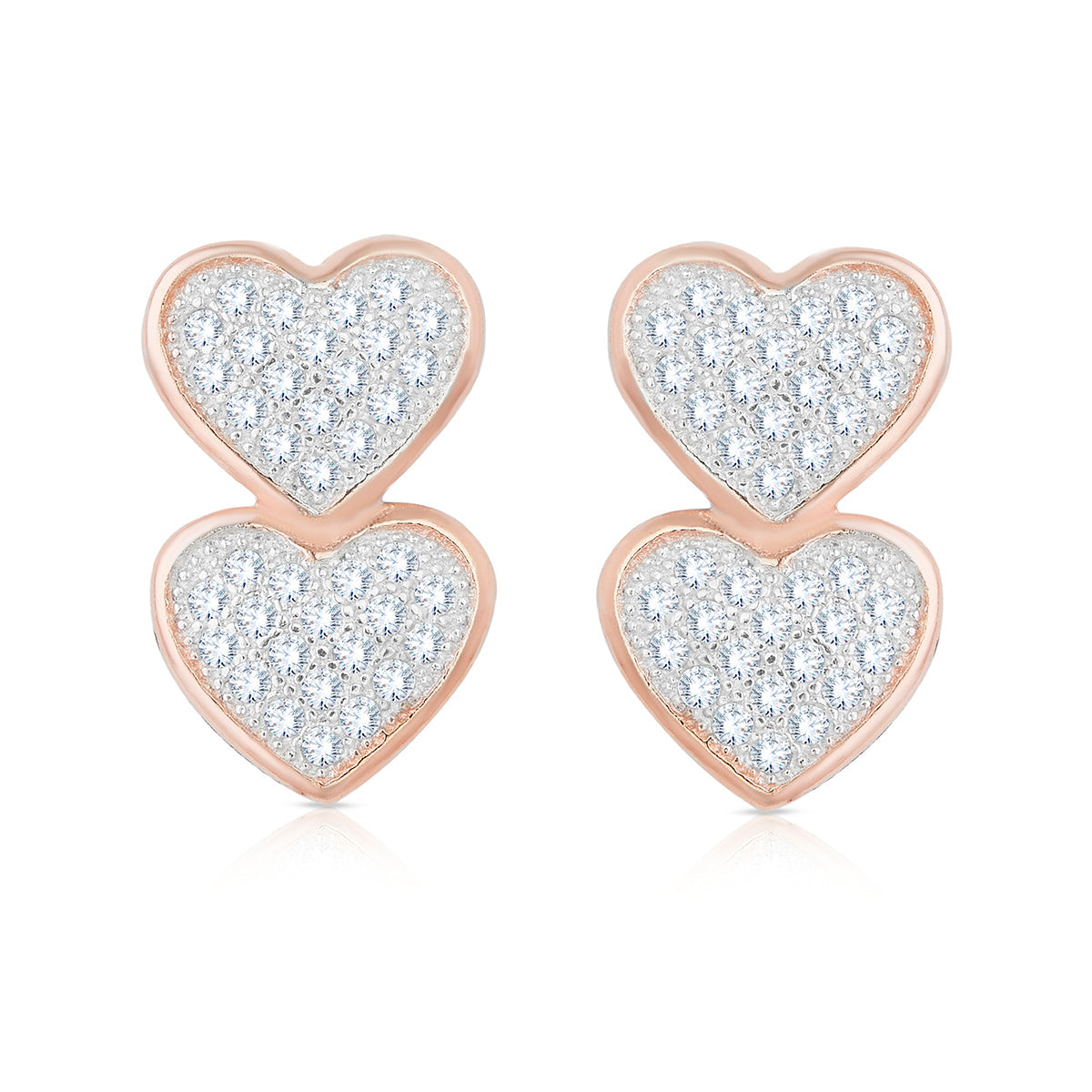 Charming Double Heart Pendant Set with Link Chain